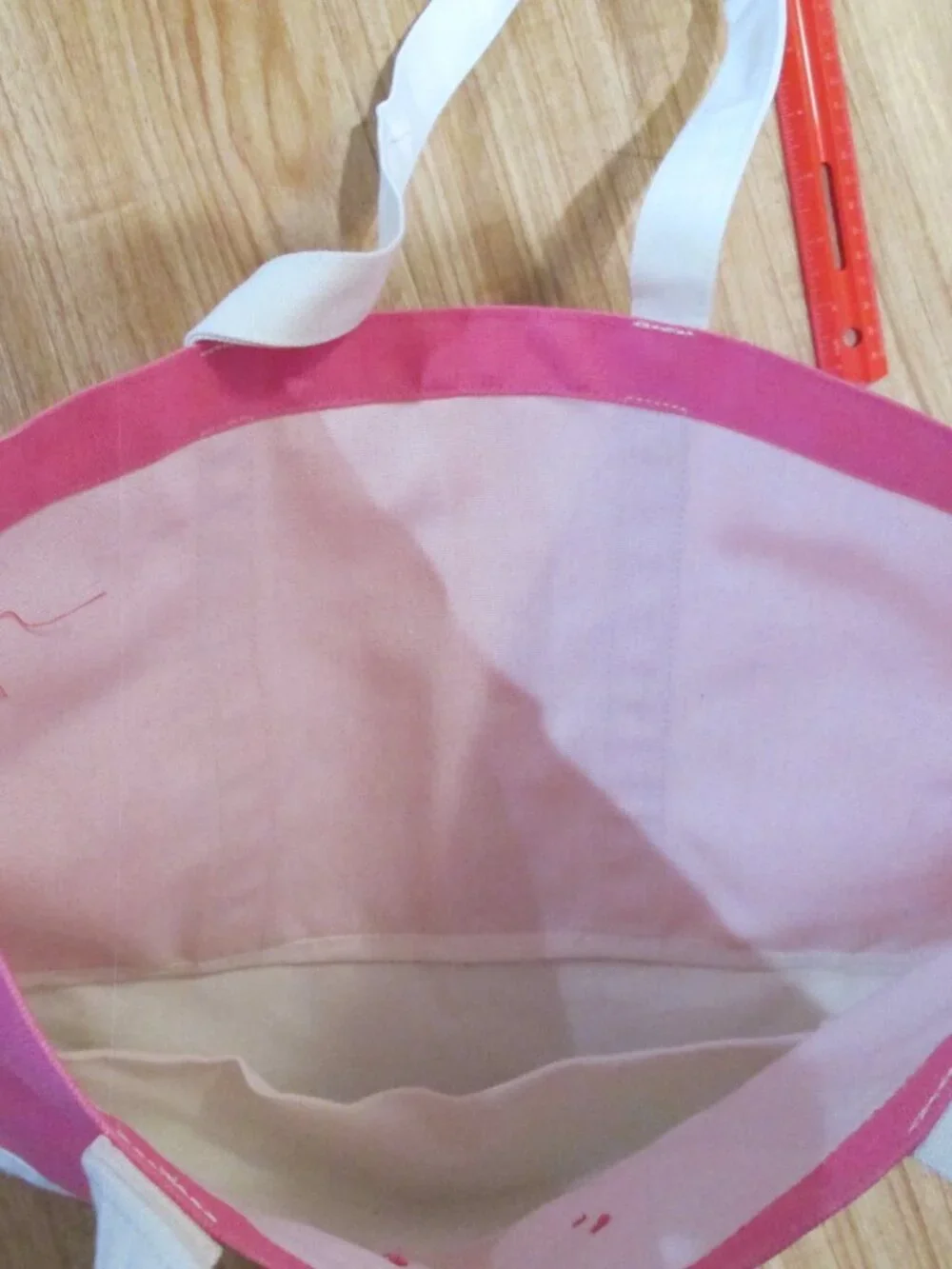 Cute pink and white LANCOME tote bag perfect for summer!
